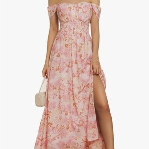 Pink Floral Off-Shoulder Dress NWOT